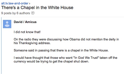 There is a chapel in the white house
